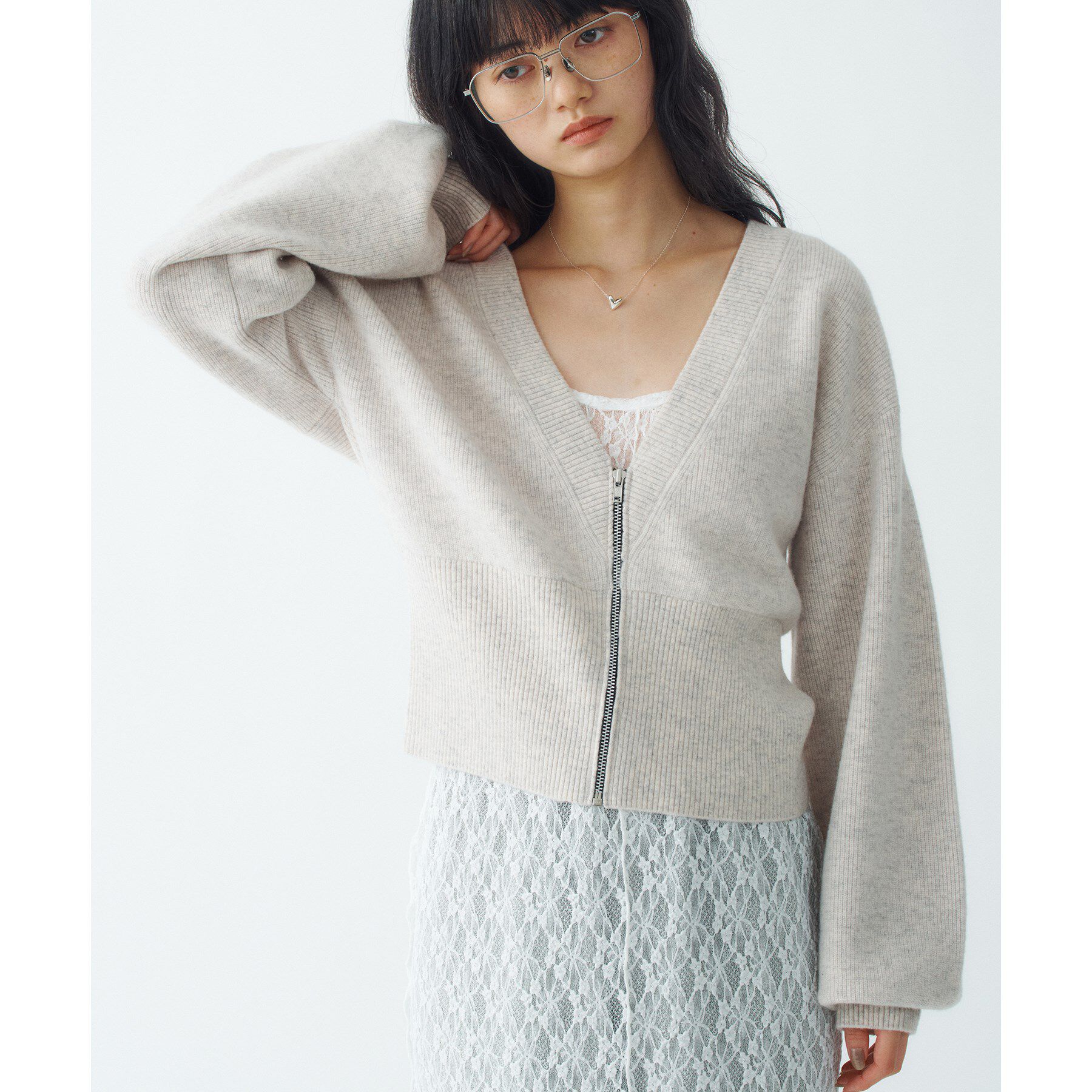 CODE A「zip form cardigan」|カーディガン|