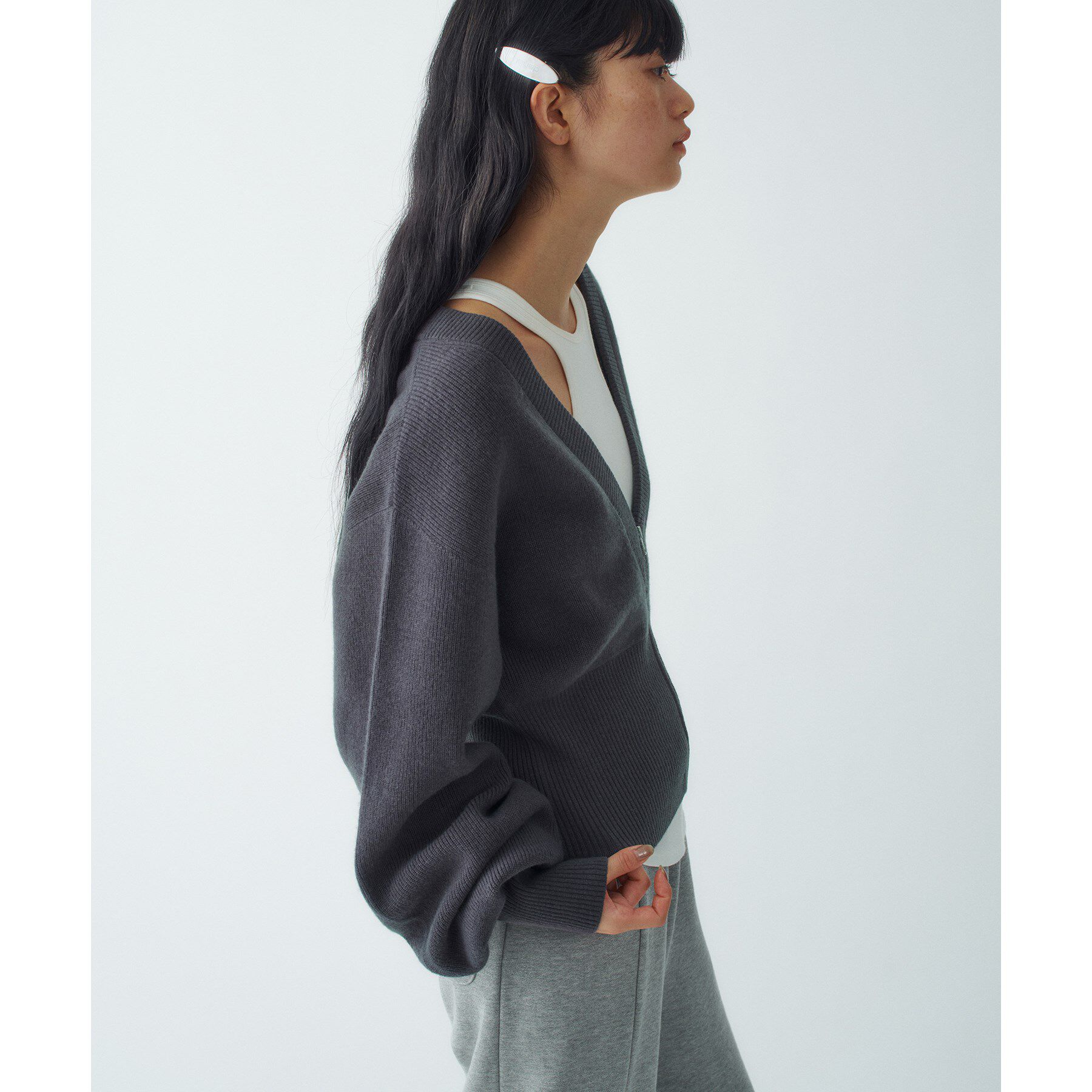 CODE A「zip form cardigan」|カーディガン|