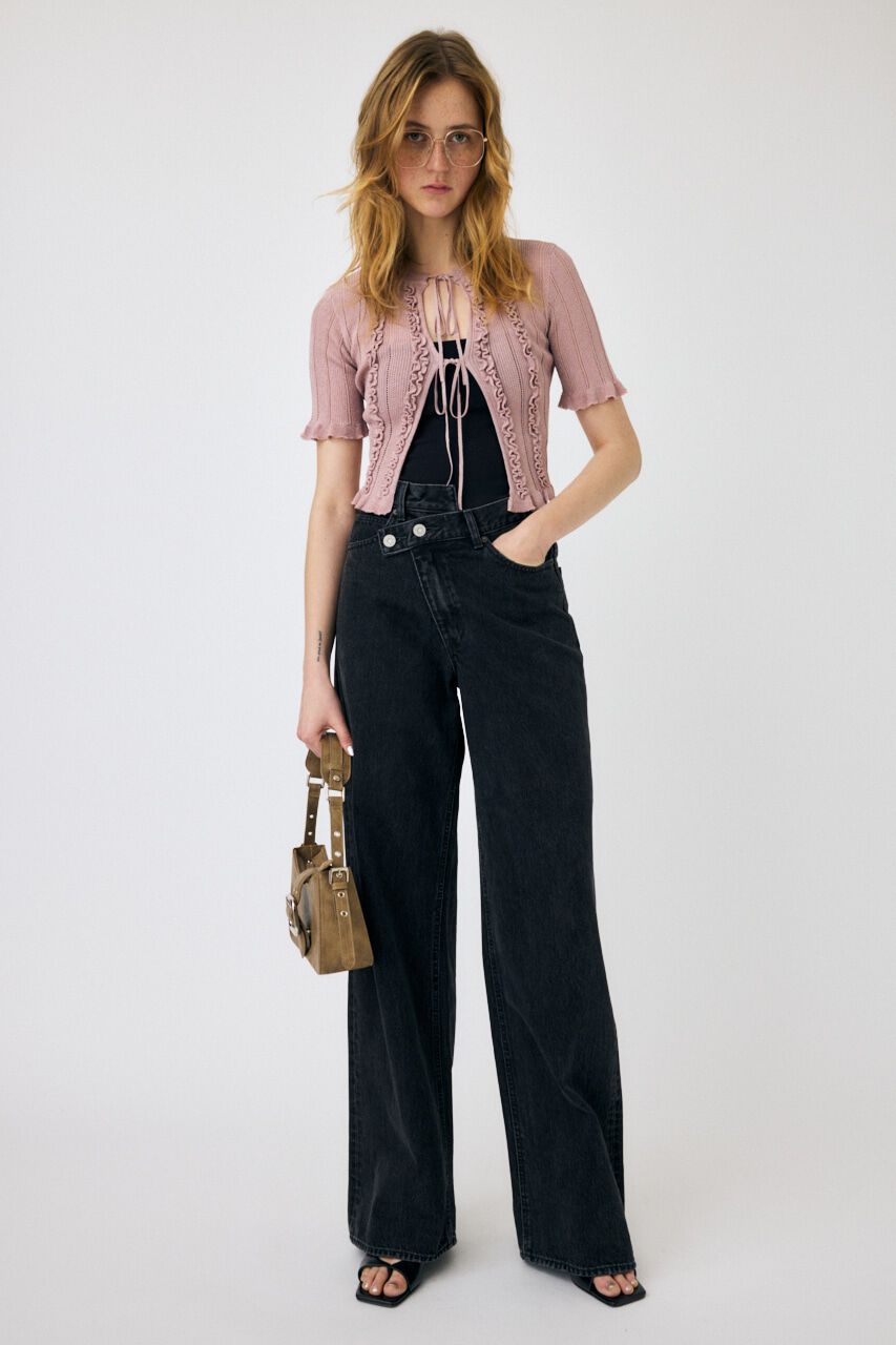 MOUSSY「FRILL STRIPED カーディガン」|ニット・セーター|