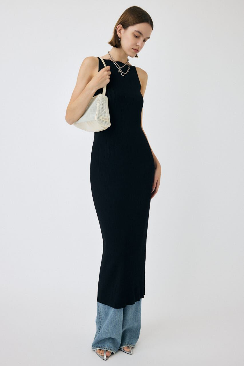 MOUSSY「HORIZON NECK キャミドレス」|ワンピース|BLK