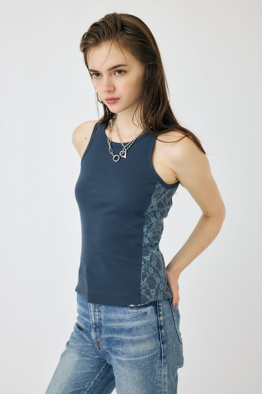 MOUSSY「LACE DOCKING タンクトップ」|タンクトップ|