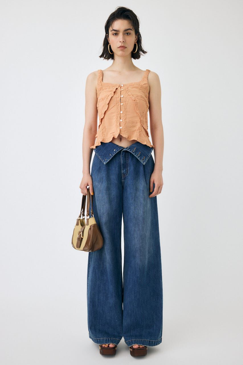 MOUSSY「BUTTON UP SMOCKING キャミ」|キャミソール|