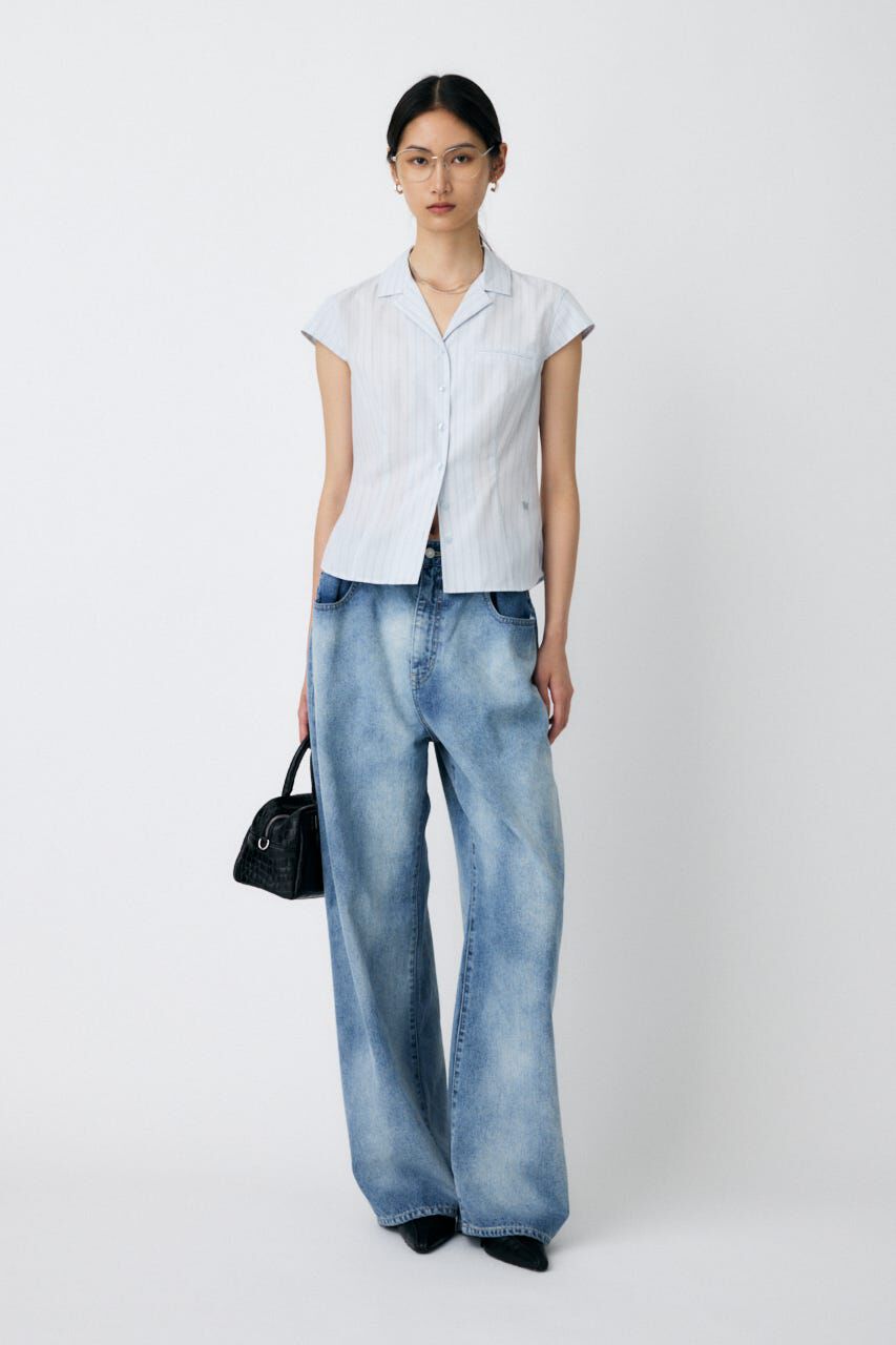 MOUSSY「TUCKED WAIST LOOSE ストレートデニム」|デニム|