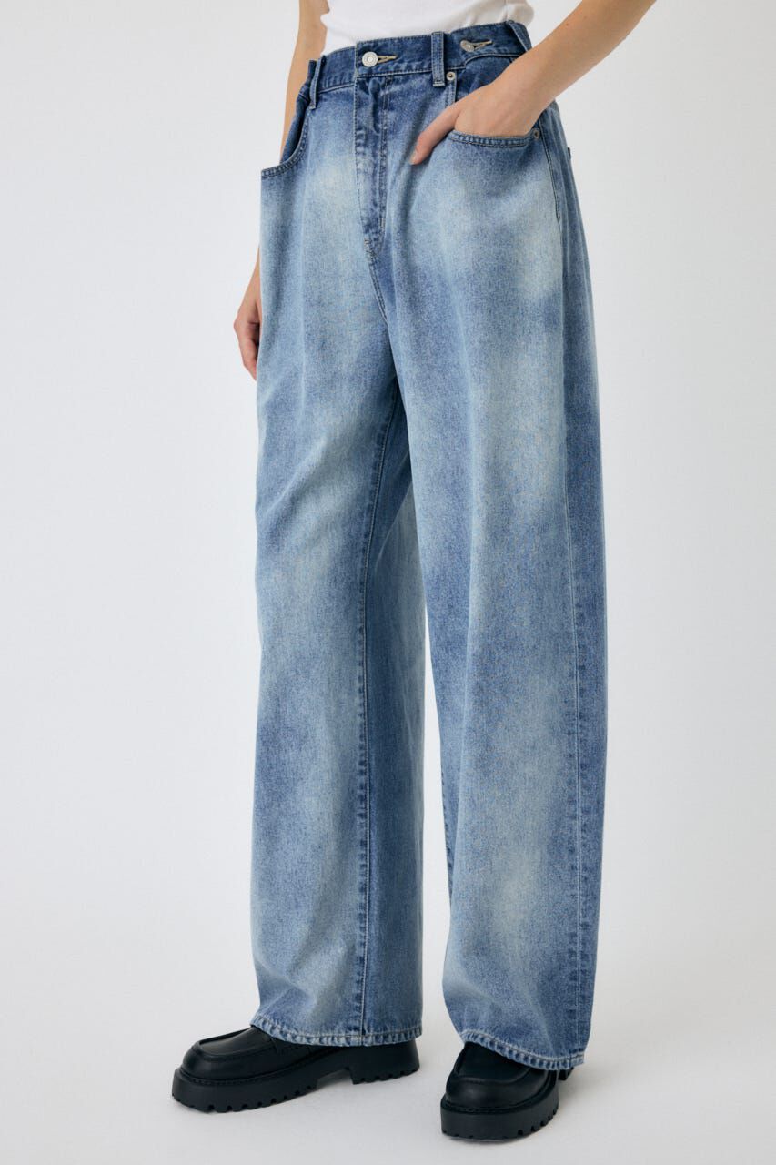 MOUSSY「TUCKED WAIST LOOSE ストレートデニム」|デニム|