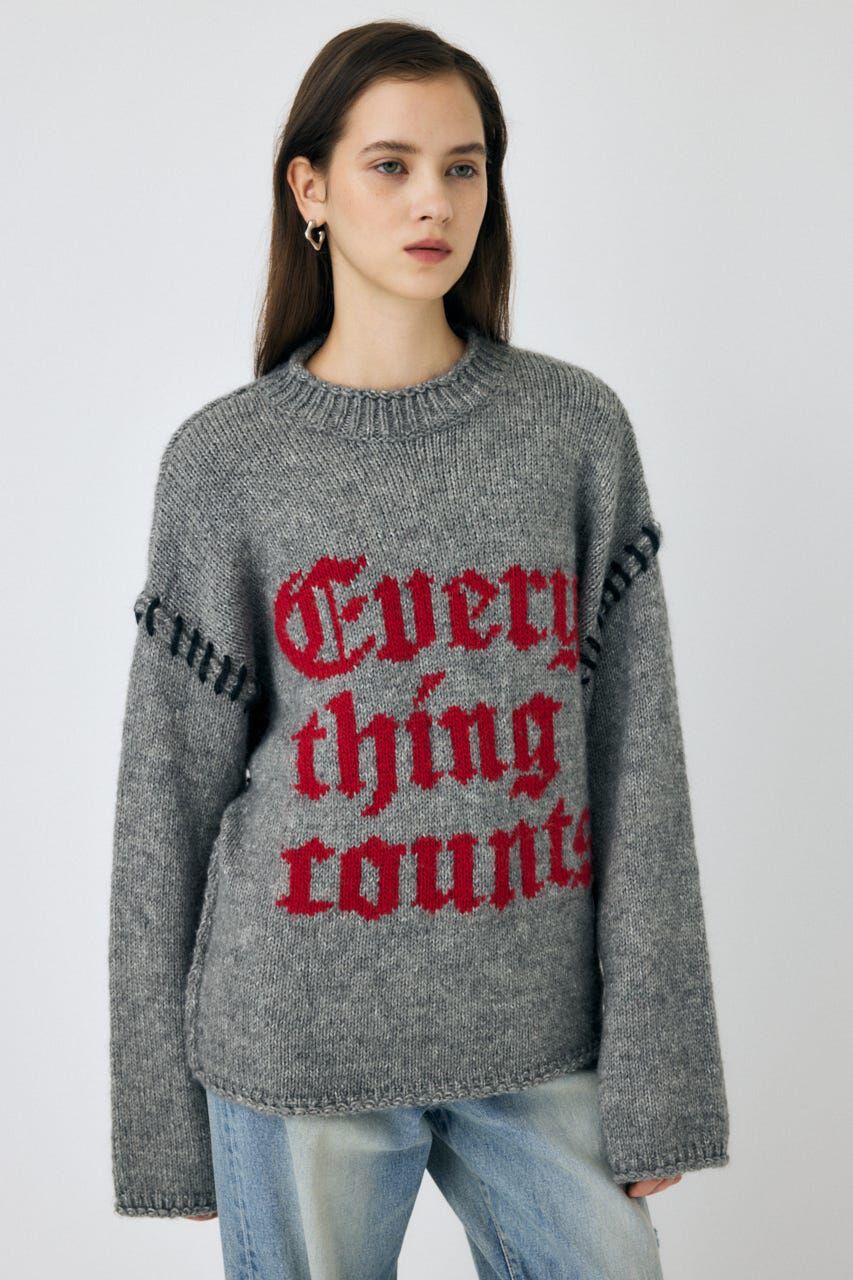 MOUSSY「KNITTED WORDS セーター」|ニット・セーター|
