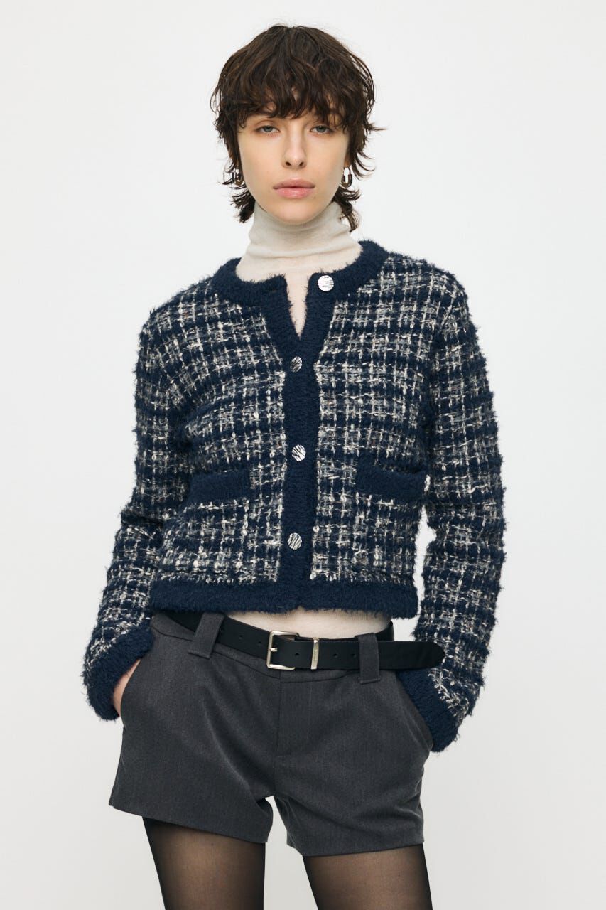 MOUSSY「COMPACT KNIT TWEED ジャケット」|その他|NVY