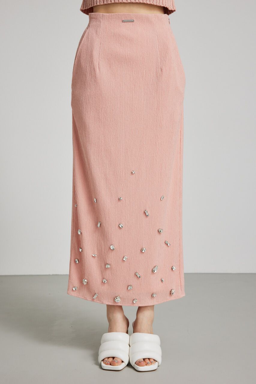 rienda「ビジューヘムJ/WタイトSK」|スカート|