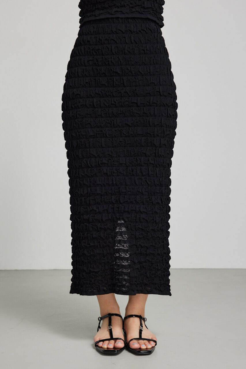 rienda「ポップコーンニットジャストウエストスカート」|スカート|