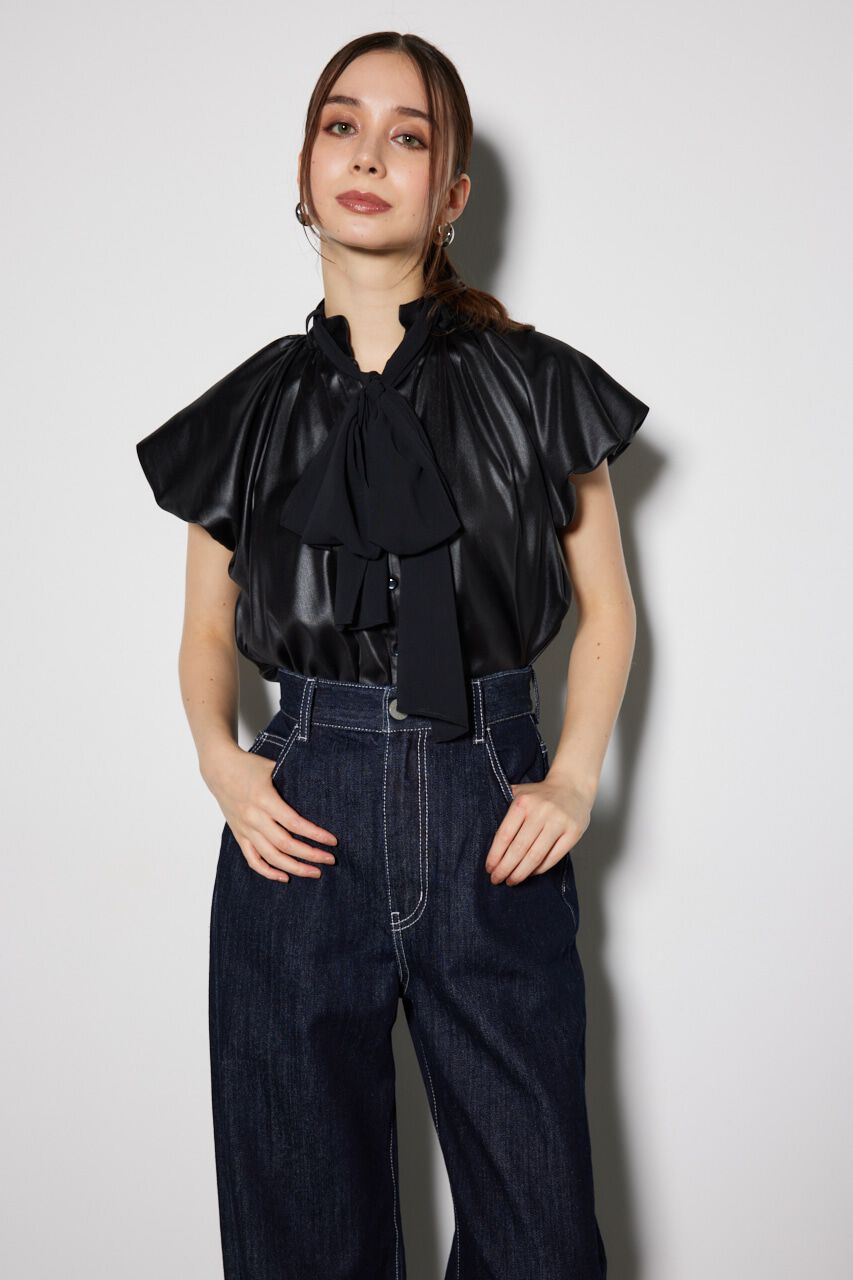 rienda「スカーフ付きバルーンフリルブラウス」|シャツ・ブラウス|