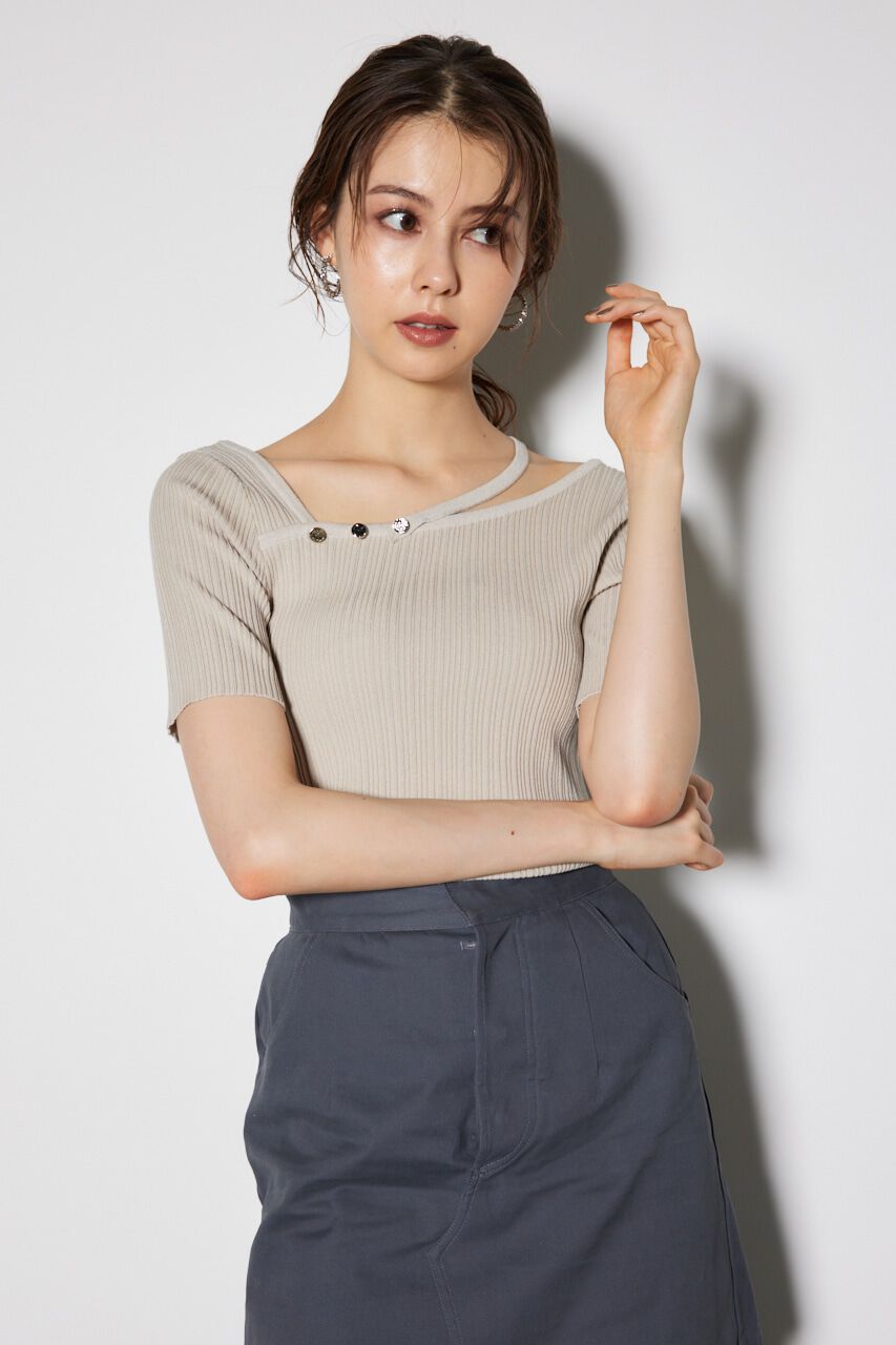 rienda「2WAYアシンメトリーニットトップス」|ニット・セーター|