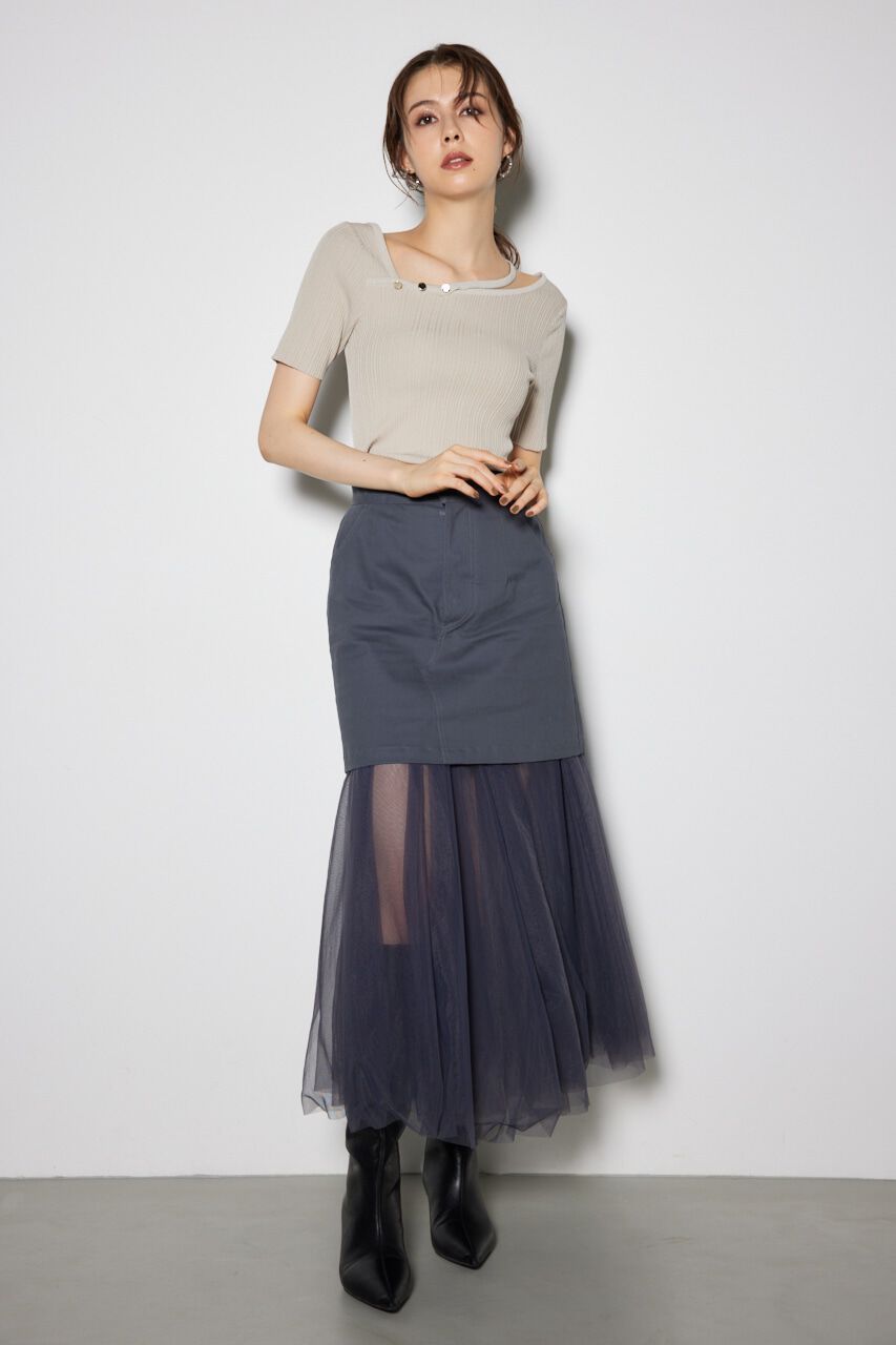 rienda「2WAYアシンメトリーニットトップス」|ニット・セーター|