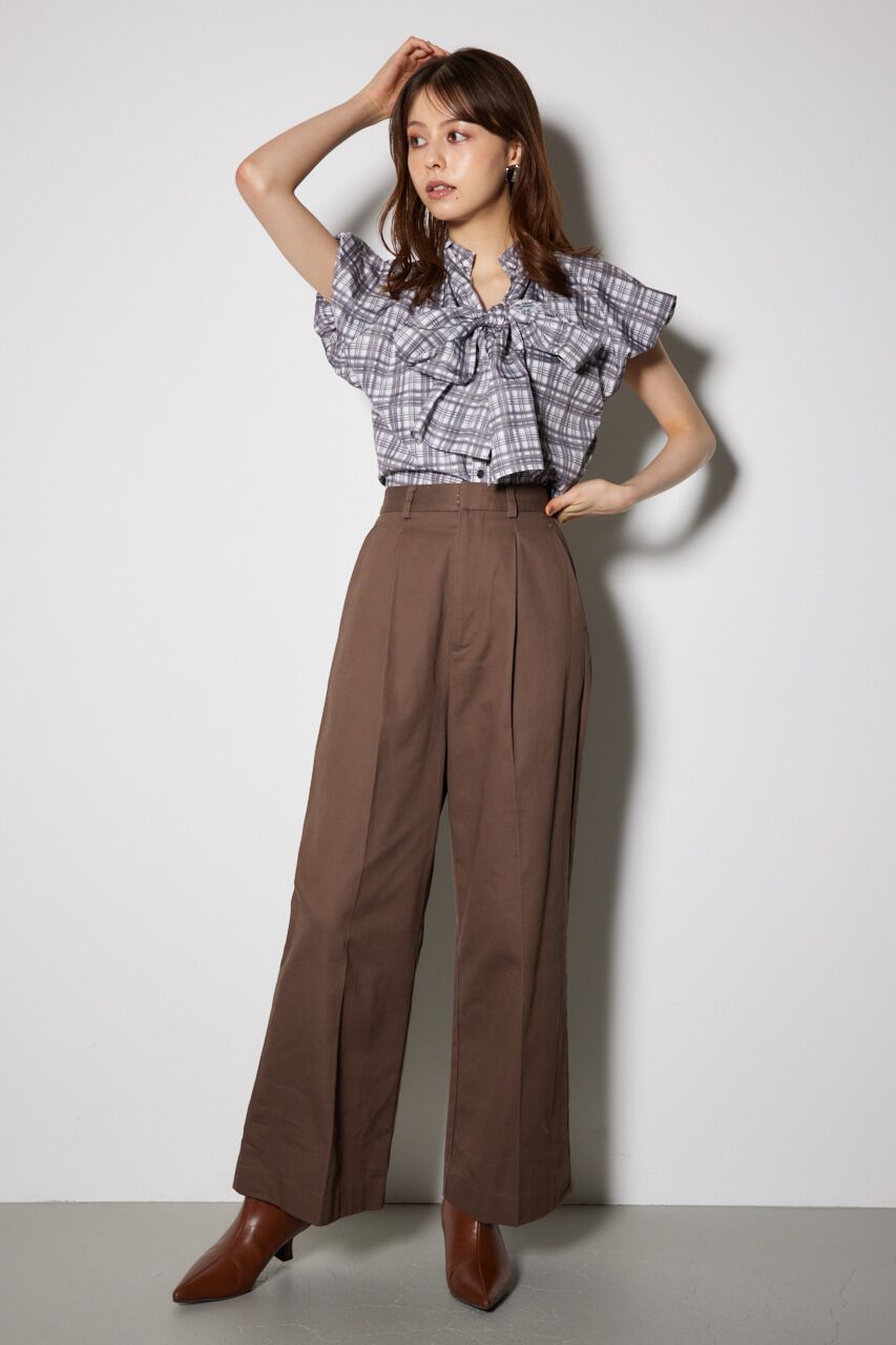 rienda「フロントタックチノジャストウエストパンツ」|その他|