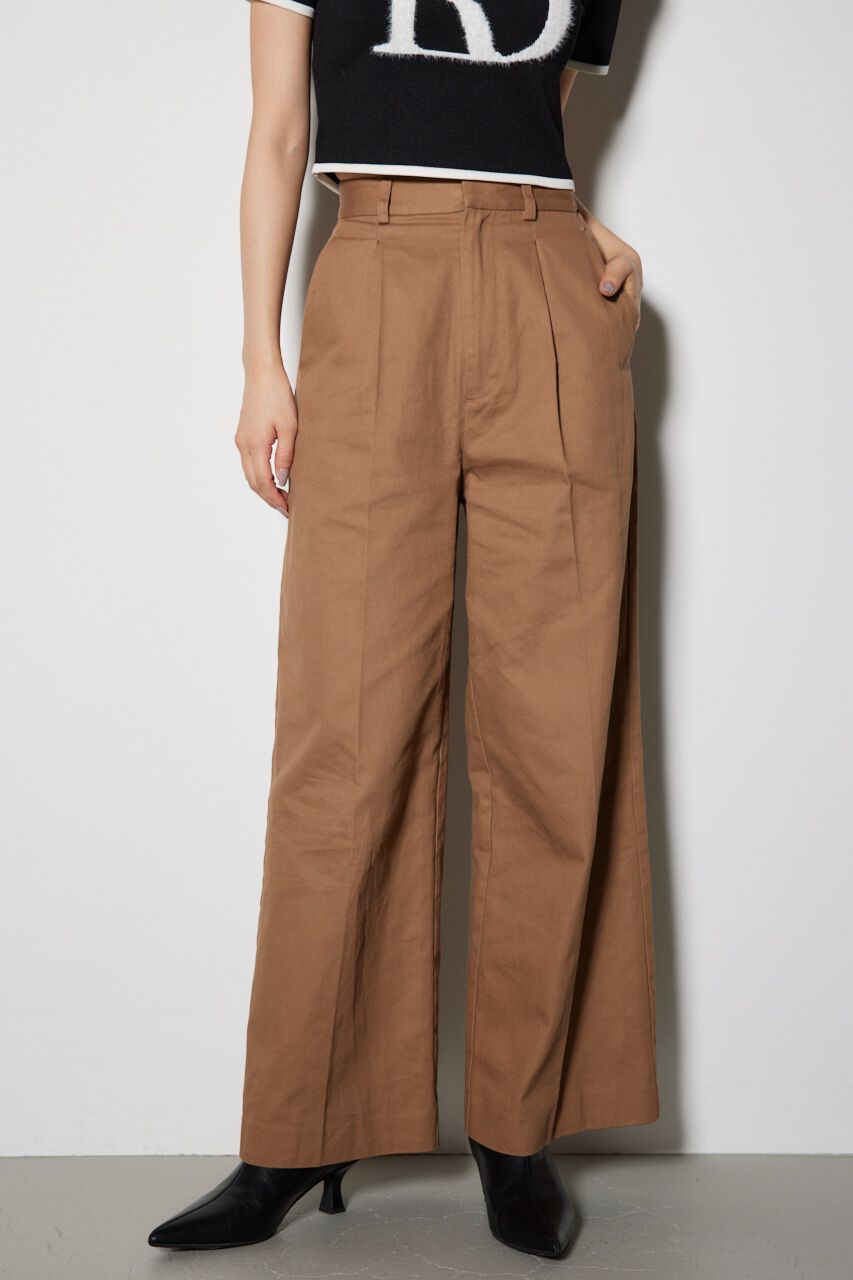 rienda「フロントタックチノジャストウエストパンツ」|その他|