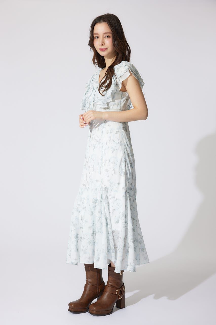rienda「フリルフラワーロングワンピース」|ワンピース|