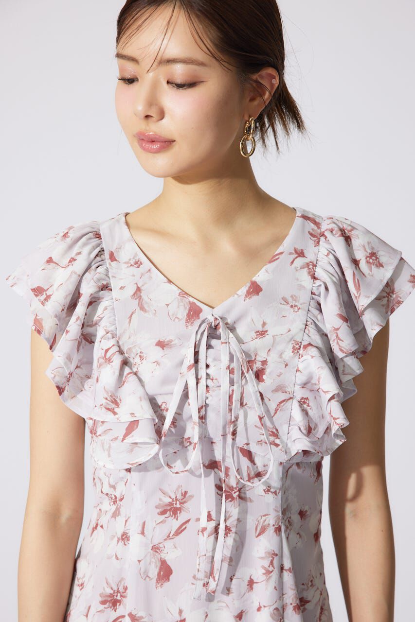 rienda「フリルフラワーロングワンピース」|ワンピース|