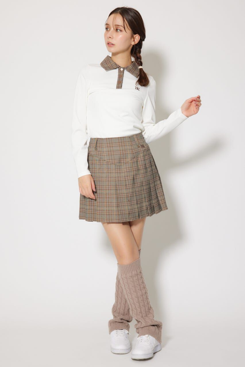 rienda「グレンチェックプリーツスカート」|スカート|