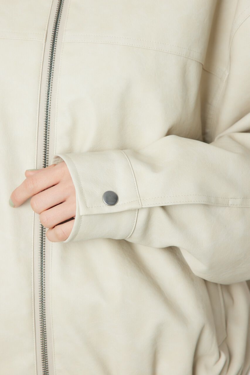 RODEO CROWNS「ヴィンテージFレザーハイネックリブブルゾン」|ブルゾン・スタジャン|