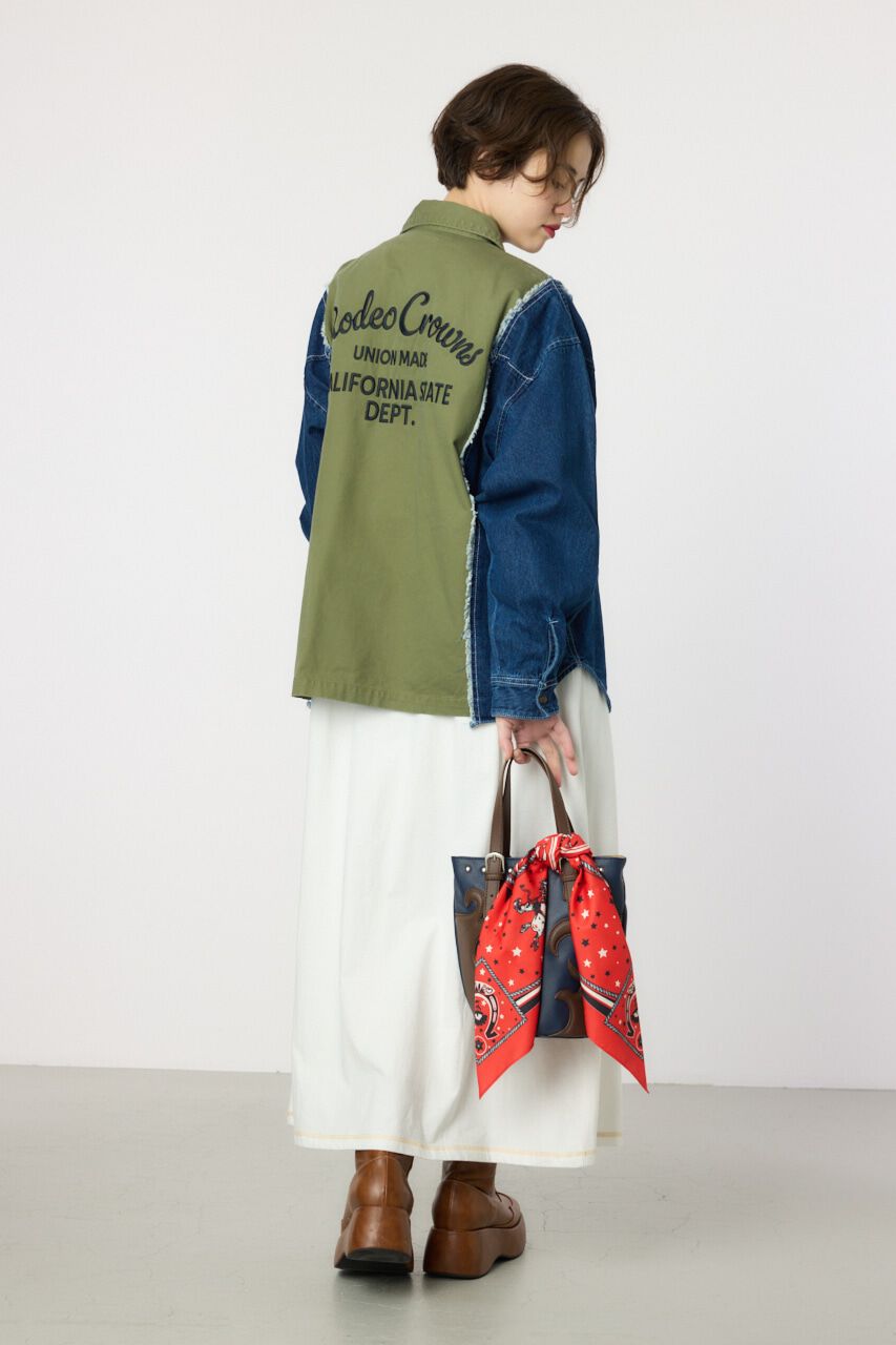 RODEO CROWNS「デニムドッキングミリタリールーズシャツ」|シャツ・ブラウス|