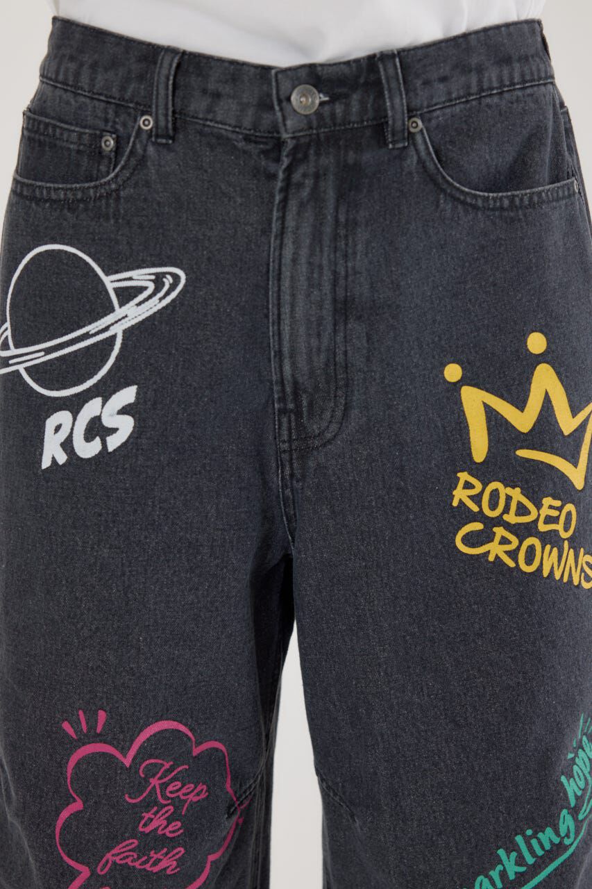 RODEO CROWNS「ラクガキバミューダデニムパンツ」|デニム|