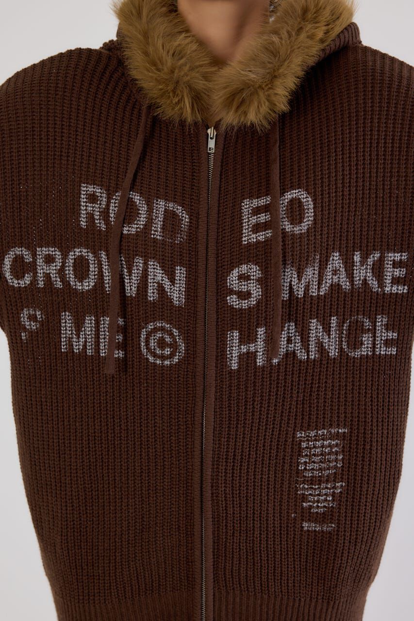 RODEO CROWNS「FADE LOGOニットジップフーディー」|パーカー|