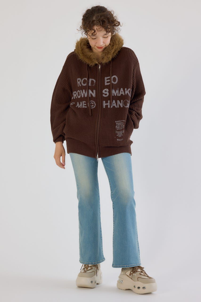 RODEO CROWNS「FADE LOGOニットジップフーディー」|パーカー|