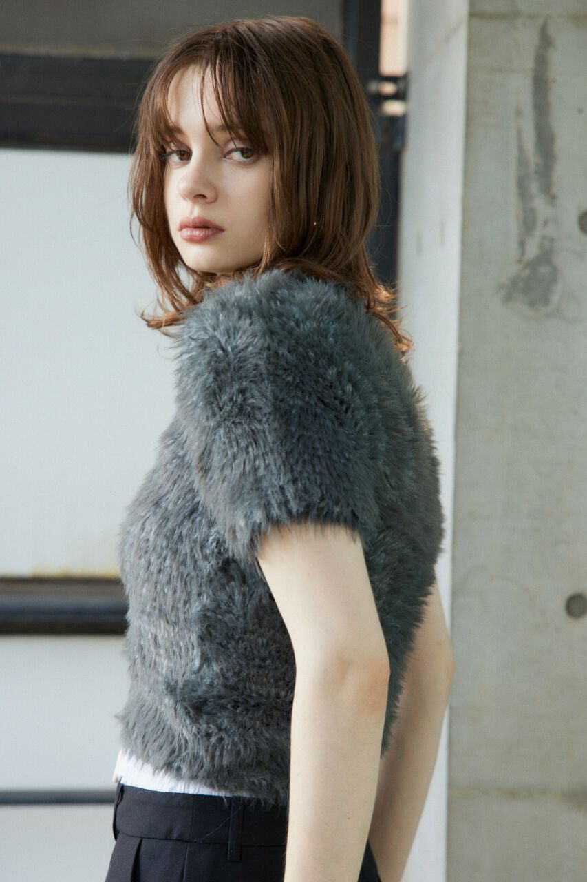 SLY「MIX SHAGGY TINY Tシャツ」|ニット・セーター|