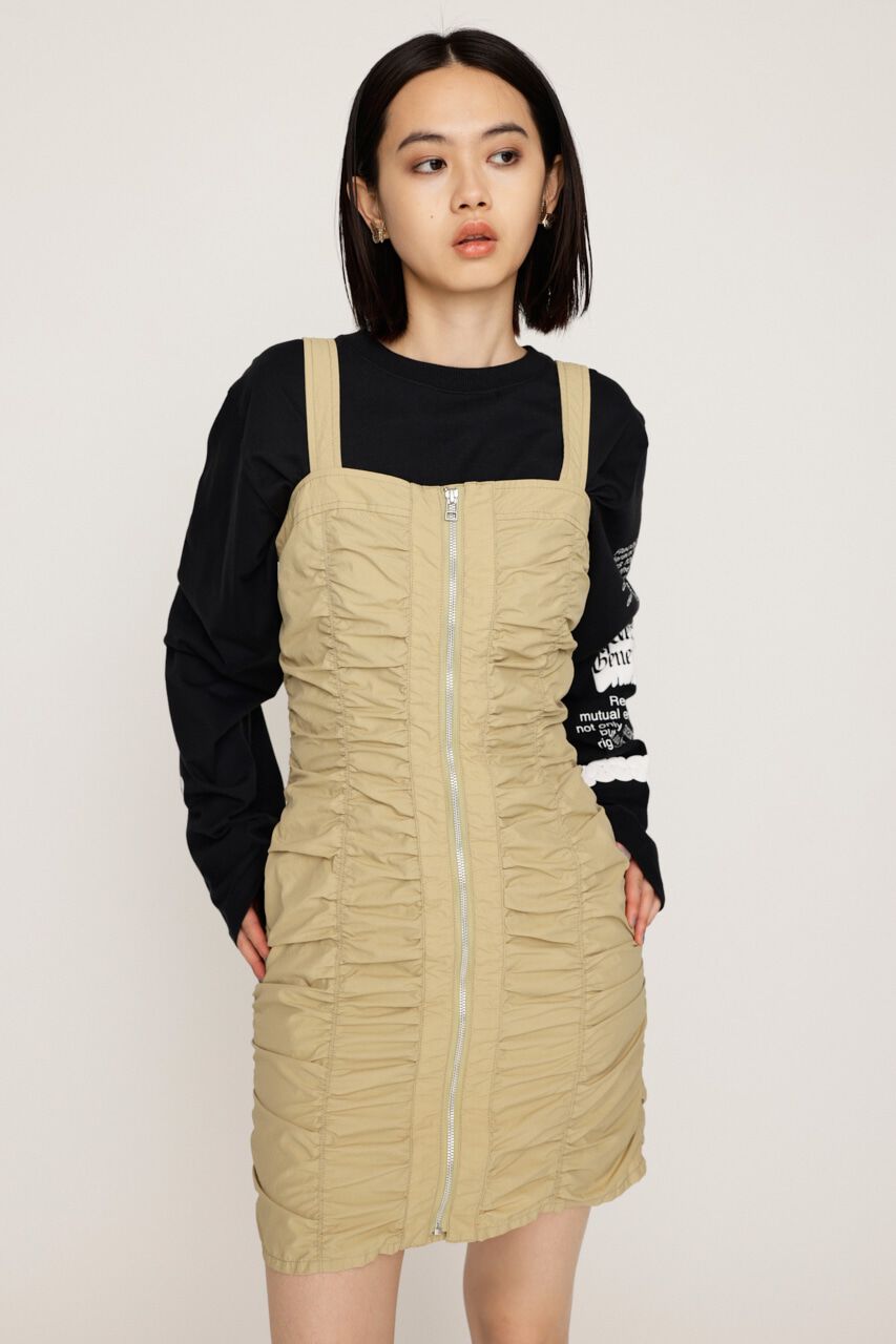 SLY「NYLON GATHER CAMI ショートワンピース」|ワンピース|