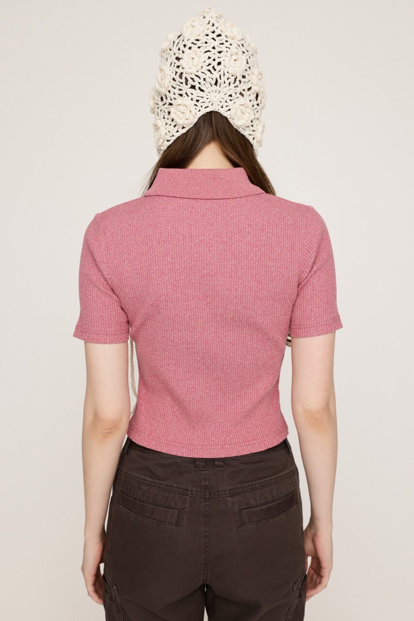 SLY「FRONT ZIP CUT RIB トップス」|Tシャツ・カットソー|