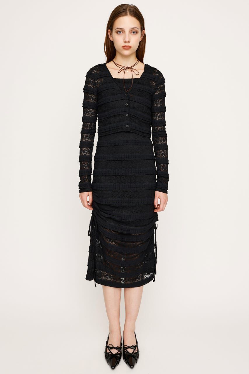 SLY「FRONT BUTTON LACE 2P ロングワンピース」|ワンピース|