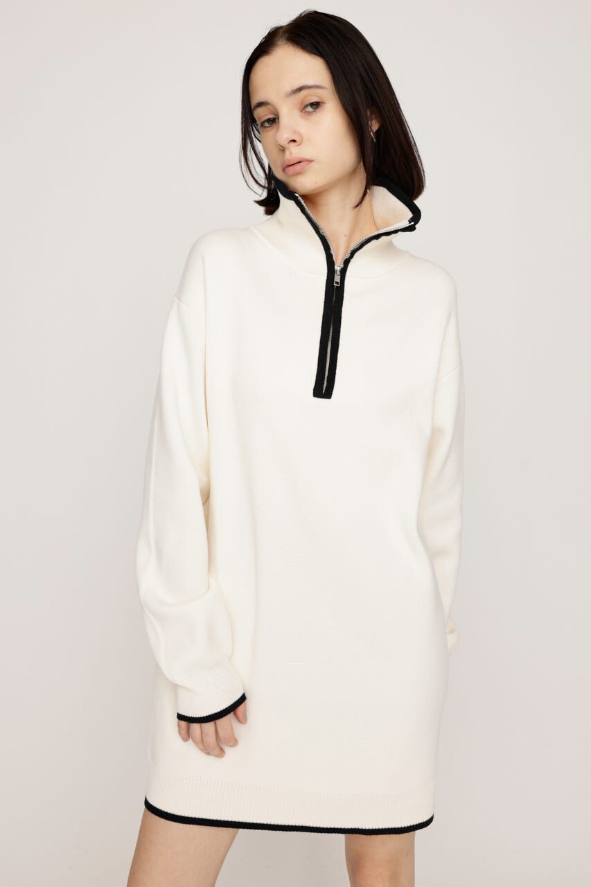 SLY「HALF ZIP HN KNIT ショートワンピース」|ワンピース|IVOY3
