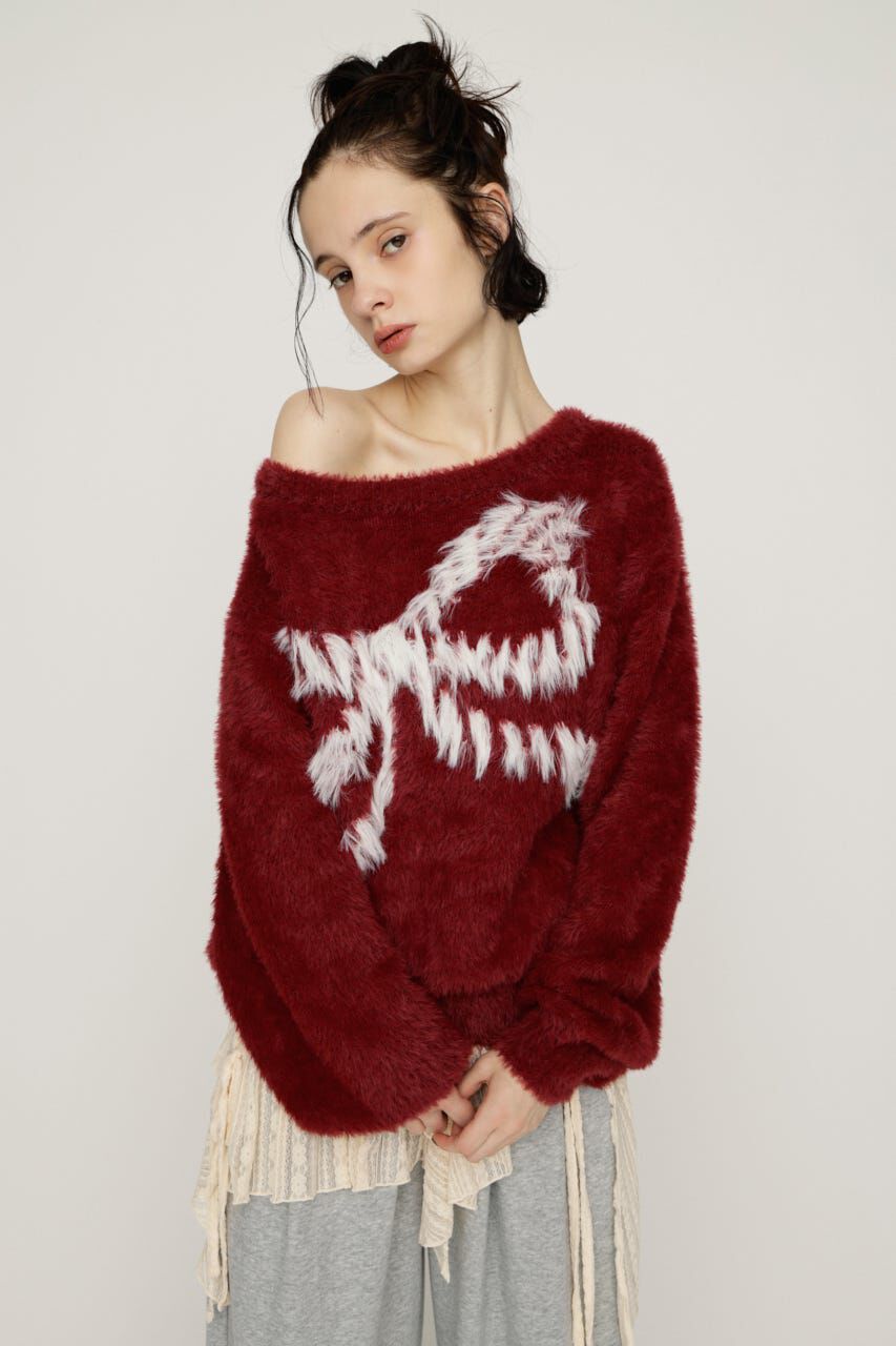 SLY「ONE SHOULDER RIBBON KNIT トップス」|ニット・セーター|
