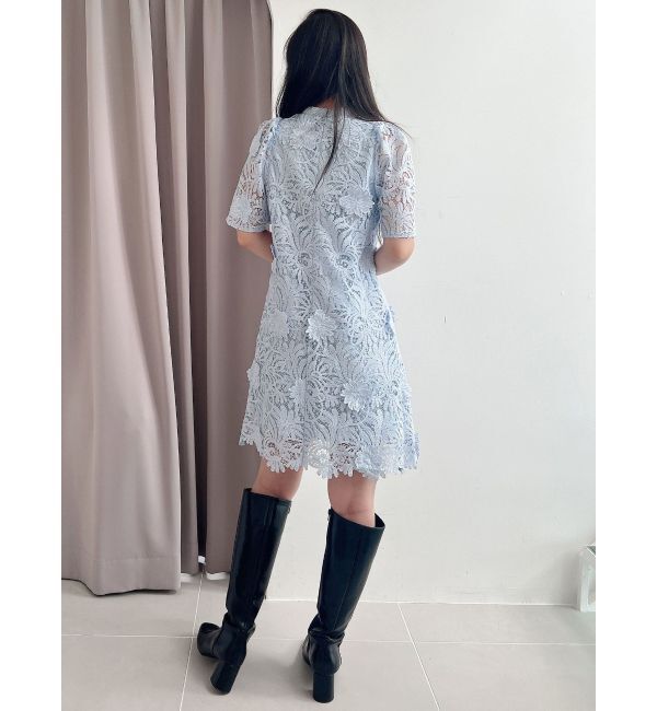 MERCURYDUO「3Dスカラップレースミニワンピース」|ワンピース|