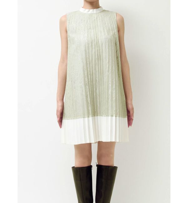 MERCURYDUO「バイカラーレースプリーツミニワンピース」|ワンピース|