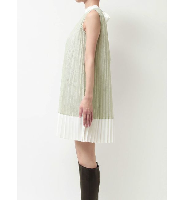 MERCURYDUO「バイカラーレースプリーツミニワンピース」|ワンピース|