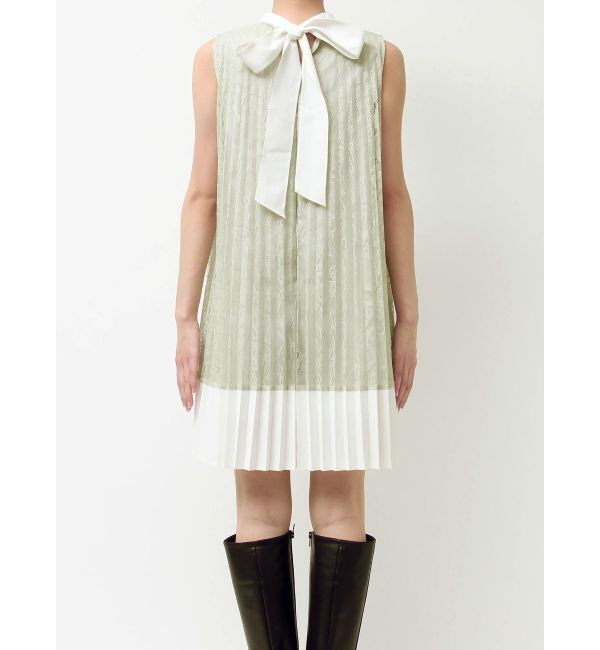 MERCURYDUO「バイカラーレースプリーツミニワンピース」|ワンピース|