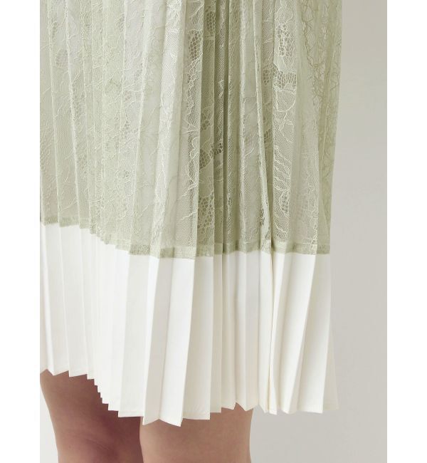 MERCURYDUO「バイカラーレースプリーツミニワンピース」|ワンピース|