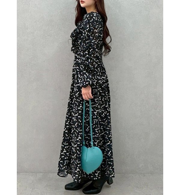 MERCURYDUO「ダブルラッフルバイカラーパイピングワンピース」|ワンピース|