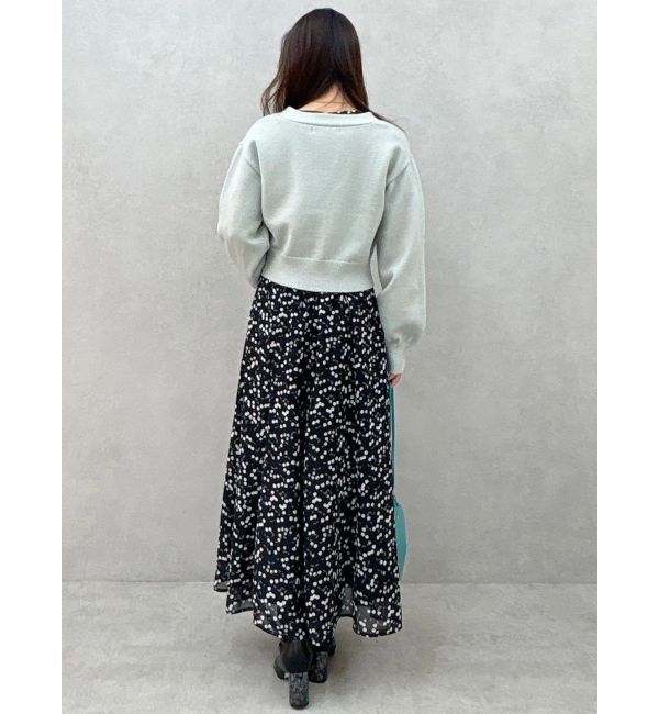 MERCURYDUO「ダブルラッフルバイカラーパイピングワンピース」|ワンピース|