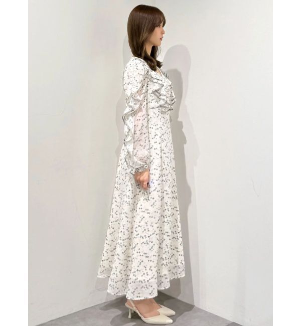 MERCURYDUO「ダブルラッフルバイカラーパイピングワンピース」|ワンピース|