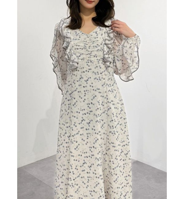 MERCURYDUO「ダブルラッフルバイカラーパイピングワンピース」|ワンピース|