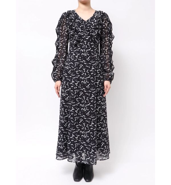 MERCURYDUO「ダブルラッフルバイカラーパイピングワンピース」|ワンピース|