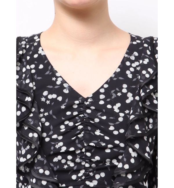 MERCURYDUO「ダブルラッフルバイカラーパイピングワンピース」|ワンピース|