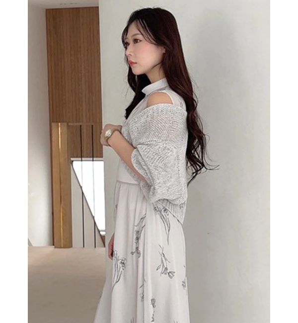 MERCURYDUO「透かし編みラメ混ボレロカーディガン」|カーディガン|