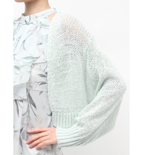 MERCURYDUO「透かし編みラメ混ボレロカーディガン」|カーディガン|