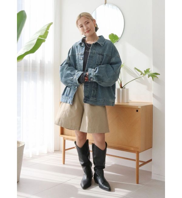 Ungrid「ルーズシルエットデニムジャケット」|ブルゾン・スタジャン|