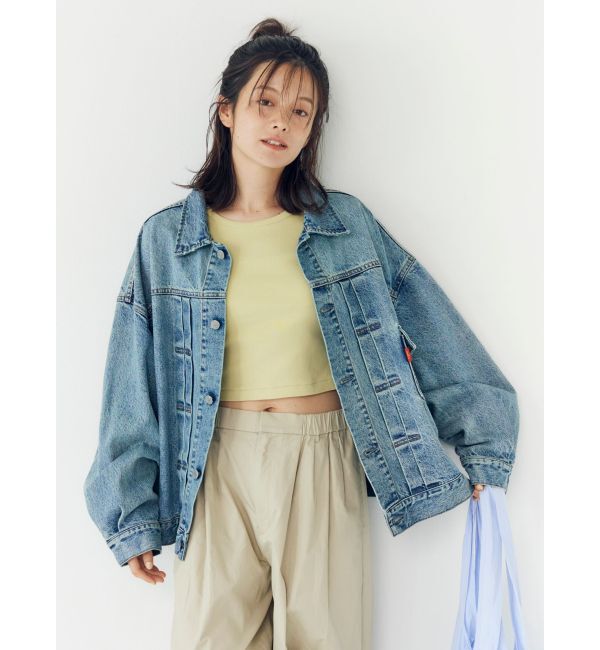 Ungrid「ルーズシルエットデニムジャケット」|ブルゾン・スタジャン|