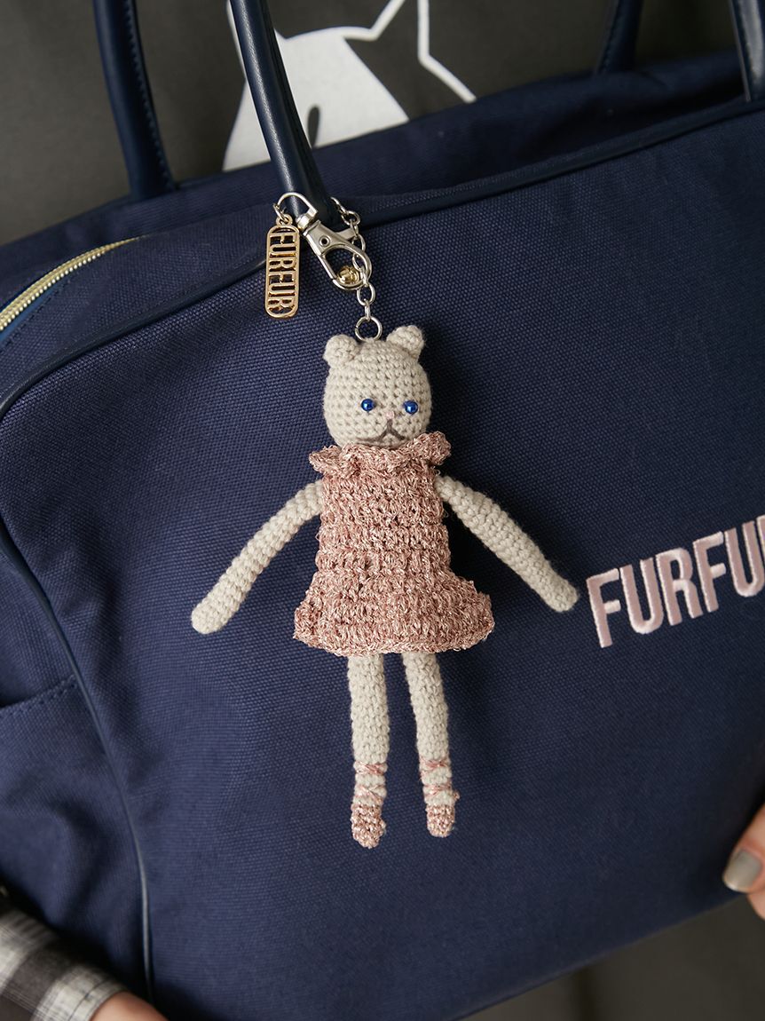 FURFUR「プリマキャットモチーフクロシェチャーム」|キーケース|