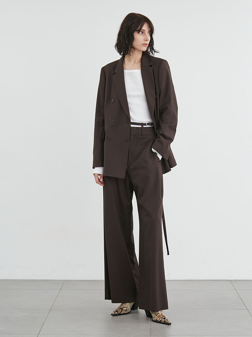 styling/「【セットアップ対応】ダブルベルトスーツパンツ」|チノ|