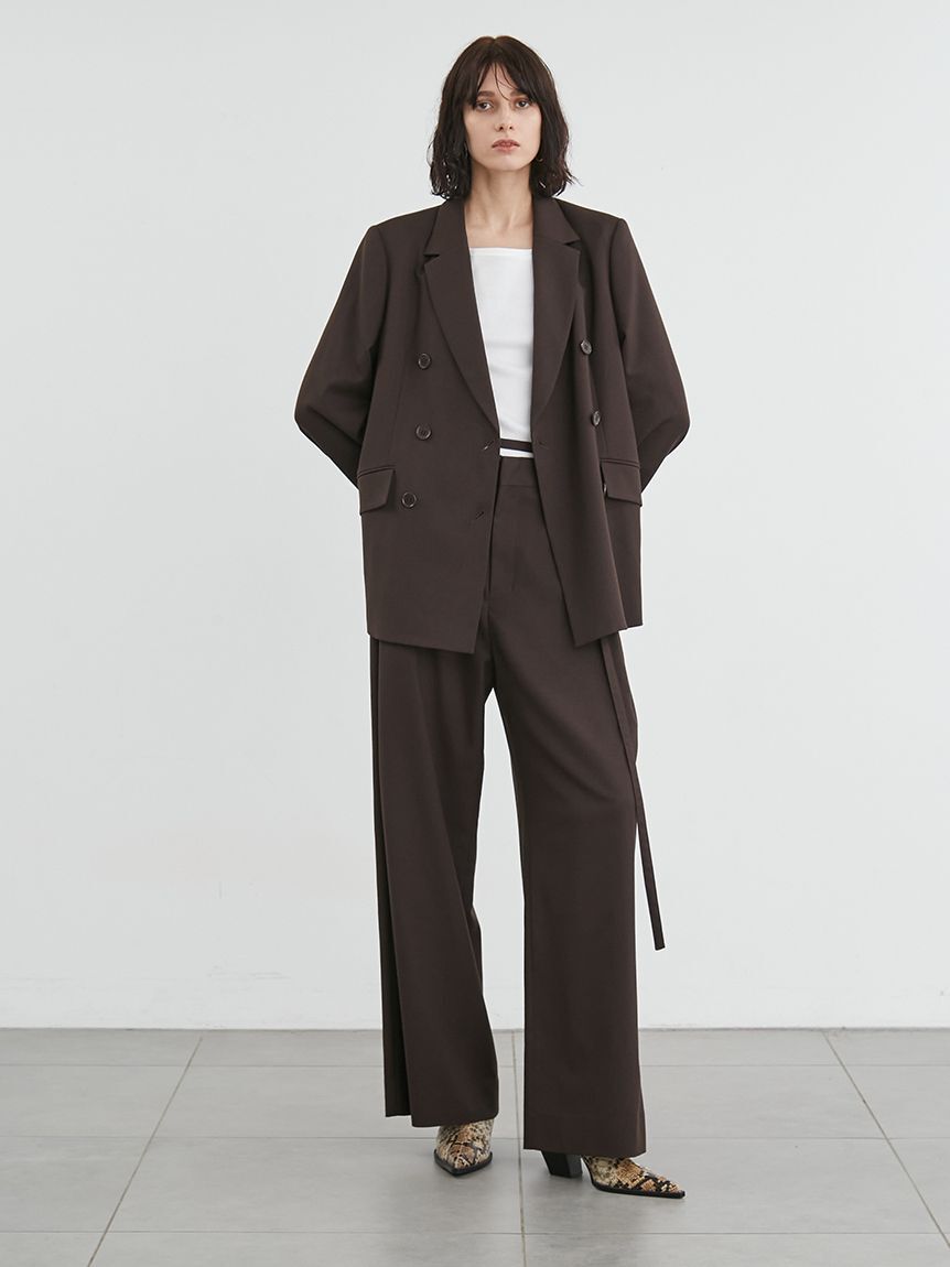 styling/「【セットアップ対応】ダブルベルトスーツパンツ」|チノ|