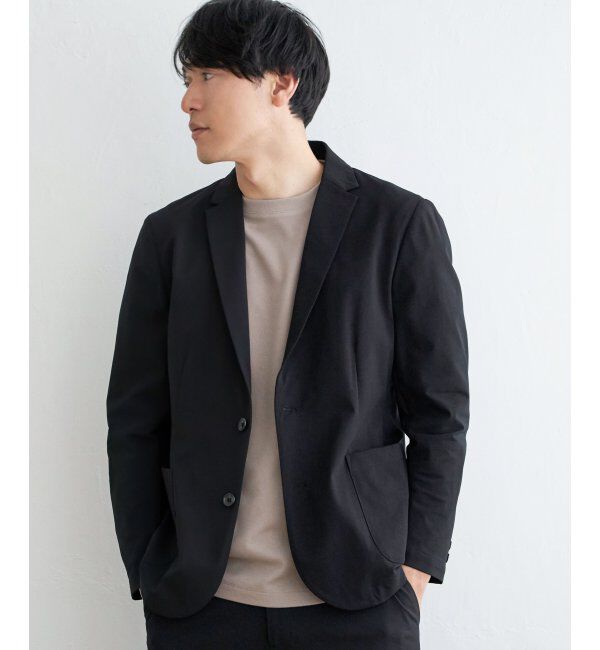 IKKA LOUNGE「【セットアップ対応】GOKU楽ワーク 速乾鹿の子ジャケット」|テーラードジャケット|ブラック